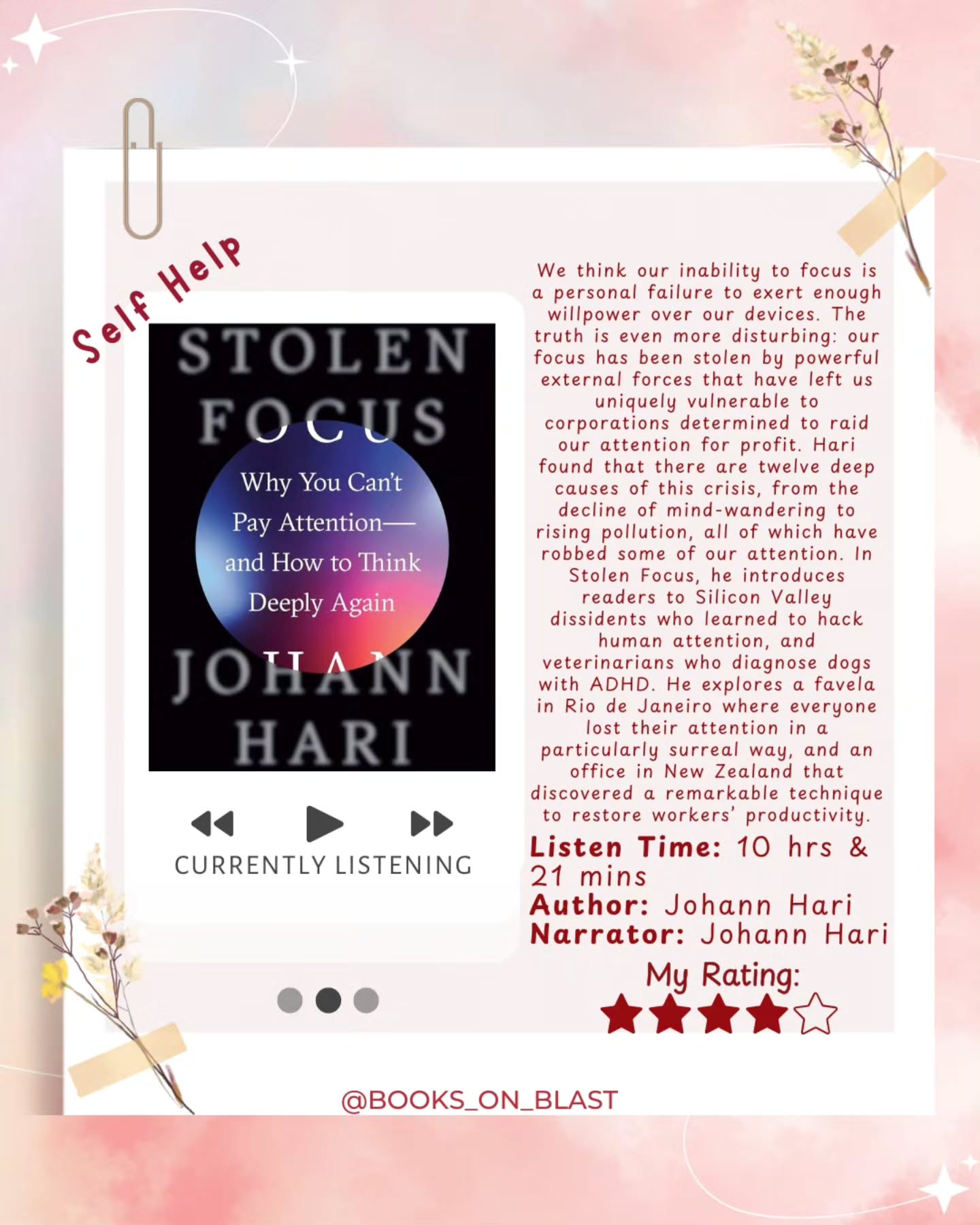 Influencer Ambassador Instagram Post @books_on_blast